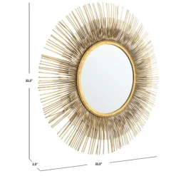 Kirkland's Home Gold Layered Burst Frame Round Wall Mirror- Decorative Mirrors