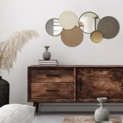 Kirkland's Home Gold Layered Plates With Mirrors Wall Plaque- Wall Plaques