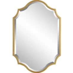 Kirkland's Home Gold Leaf Curved Metal Wall Mirror- Decorative Mirrors