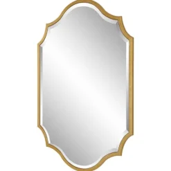 Kirkland's Home Gold Leaf Curved Metal Wall Mirror- Decorative Mirrors