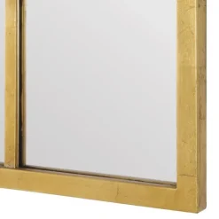 Kirkland's Home Gold Leaf Metal Windowpane Arch Frame Mirror- Decorative Mirrors
