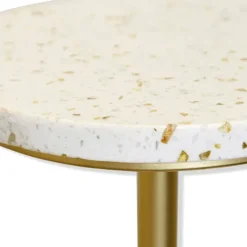 Kirkland's Home Gold Marble Top Pedestal Cocktail Table- Accent & End Tables