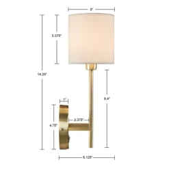 Kirkland's Home Gold Metal & White Shade Wall Sconces, Set Of 2- Sconces