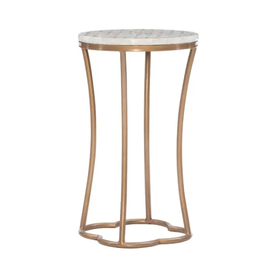Kirkland's Home Gold Metal And Capiz Shell Top Accent Table- Accent & End Tables
