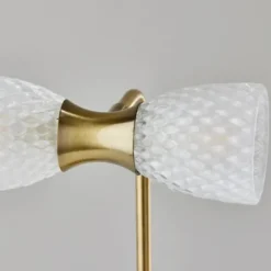 Kirkland's Home Gold Metal And Dual Glass Shade Table Lamp- Table Lamps