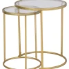 Kirkland's Home Gold Metal And Glass Nesting 2-Pc Accent Table Set- Accent & End Tables