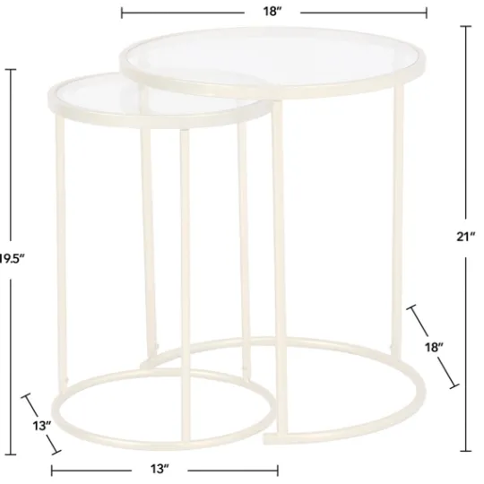 Kirkland's Home Gold Metal And Glass Nesting 2-Pc Accent Table Set- Accent & End Tables