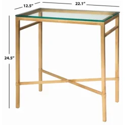 Kirkland's Home Gold Metal And Glass Side Table- Accent & End Tables