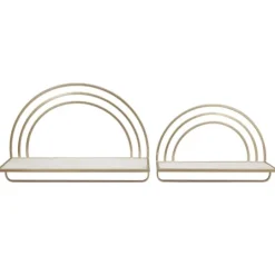 Kirkland's Home Gold Metal Arched Frame Wall Shelves, Set Of 2- Shelves