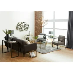 Kirkland's Home Gold Metal Circular Bar Cart- Kitchen Islands & Bar Carts