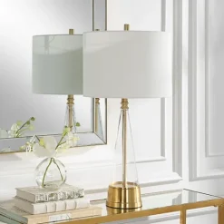 Kirkland's Home Gold Metal Cone Base Table Lamp- Table Lamps