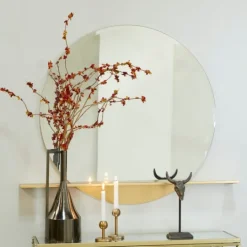 Kirkland's Home Gold Metal Emery Mirror With Shelf- Decorative Mirrors