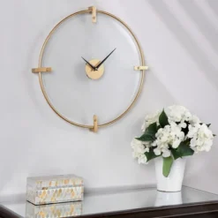 Kirkland's Home Gold Metal Frame Glass Face Wall Clock- Clocks