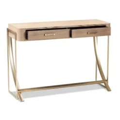 Kirkland's Home Gold Metal Frame Two-Drawer Console Table- Console Tables