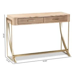 Kirkland's Home Gold Metal Frame Two-Drawer Console Table- Console Tables