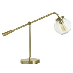 Kirkland's Home Gold Metal Glass Task Shade Table Lamp- Table Lamps