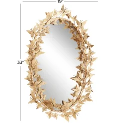 Kirkland's Home Gold Metal Layered Butterflies Framed Mirror- Decorative Mirrors