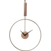 Kirkland's Home Gold Metal Open Back Clock With Wood Block- Clocks