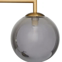 Kirkland's Home Gold Metal Smoked Glass Shade Table Lamp- Table Lamps