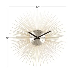Kirkland's Home Gold Metal Sunburst Wall Clock- Clocks