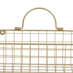 Kirkland's Home Gold Metal Wire Cage Wall Baskets, Set Of 2- Wall Storage