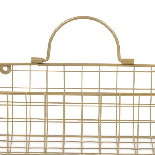 Kirkland's Home Gold Metal Wire Cage Wall Baskets, Set Of 2- Wall Storage
