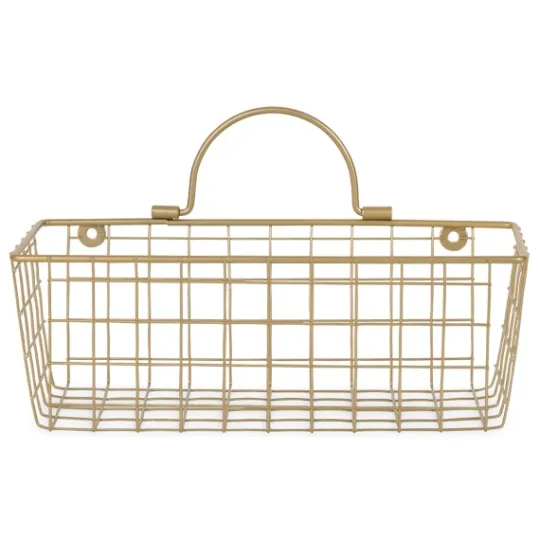 Kirkland's Home Gold Metal Wire Cage Wall Baskets, Set Of 2- Wall Storage