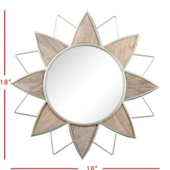 Kirkland's Home Gold Metal Wood Inlay Flower Frame Mirror- Decorative Mirrors