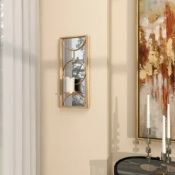Kirkland's Home Gold Mirrored Geometric Sconce- Sconces