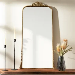 Kirkland's Home Gold Ornate Carved Large Wall Mirror- Decorative Mirrors