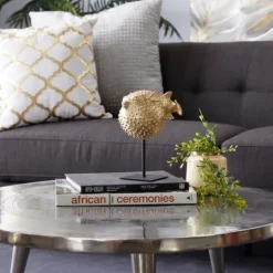 Kirkland's Home Gold Puffer Fish Sculpture- Statues & Figurines