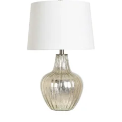 Kirkland's Home Gold Ribbed Mercury Glass Table Lamp- Table Lamps