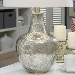 Kirkland's Home Gold Ribbed Mercury Glass Table Lamp- Table Lamps