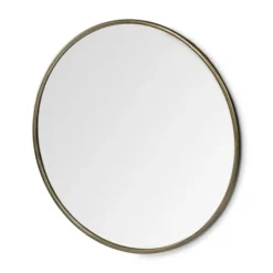 Kirkland's Home Gold Round Thin Metal Frame Wall Mirror- Decorative Mirrors
