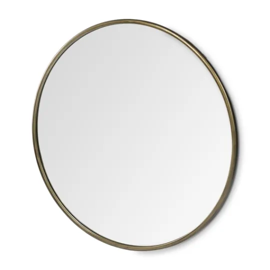 Kirkland's Home Gold Round Thin Metal Frame Wall Mirror- Decorative Mirrors