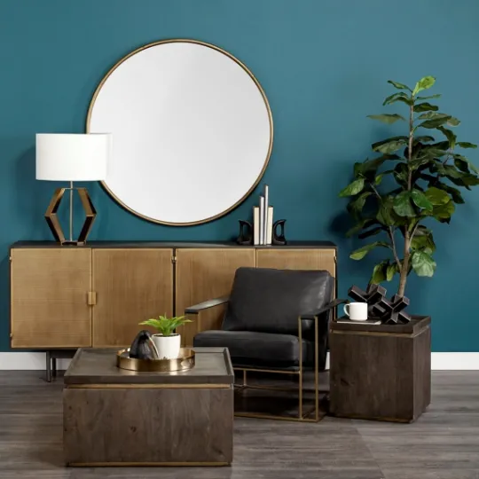 Kirkland's Home Gold Round Thin Metal Frame Wall Mirror- Decorative Mirrors