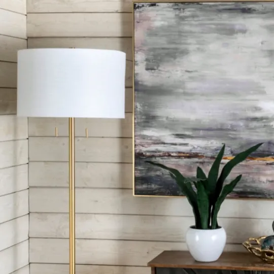 Kirkland's Home Gold Sleek Modern Floor Lamp- Floor Lamps
