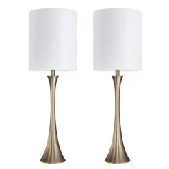 Kirkland's Home Gold Sparkle Shade Tapered Table Lamps, Set Of 2- Table Lamps