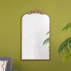 Kirkland's Home Gold Studded Scroll Arched Mirror, 42 In.- Decorative Mirrors