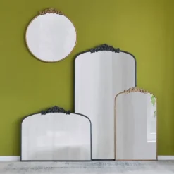Kirkland's Home Gold Studded Scroll Arched Mirror, 42 In.- Decorative Mirrors