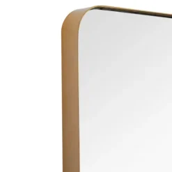 Kirkland's Home Gold Thin Iron Frame Curved Corner Mirror- Decorative Mirrors
