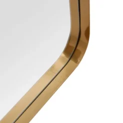 Kirkland's Home Gold Thin Iron Frame Curved Corner Mirror- Decorative Mirrors