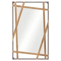 Kirkland's Home Gold Tilted Abstract Framed Mirror- Framed Mirrors