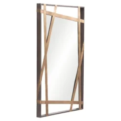 Kirkland's Home Gold Tilted Abstract Framed Mirror- Framed Mirrors