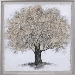 Kirkland's Home Gold Tree Rice Paper Framed Art Print- Framed Art
