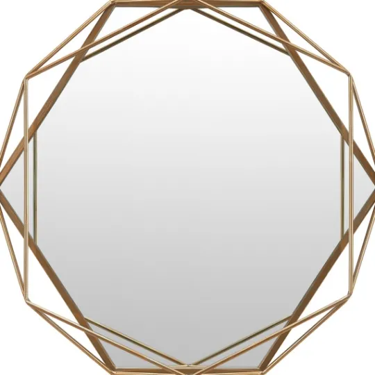 Kirkland's Home Gold Wire Metal Hexagon Frame Wall Mirror- Decorative Mirrors