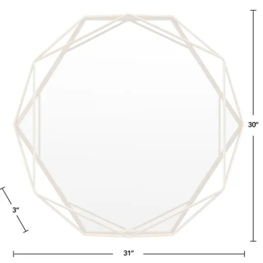 Kirkland's Home Gold Wire Metal Hexagon Frame Wall Mirror- Decorative Mirrors