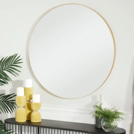Kirkland's Home Gold Wood Round Frame Mirror- Decorative Mirrors