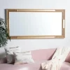 Kirkland's Home Golden Carved Textured Framed Mirror- Framed Mirrors