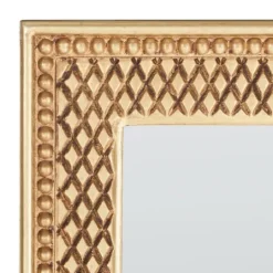 Kirkland's Home Golden Carved Textured Framed Mirror- Framed Mirrors